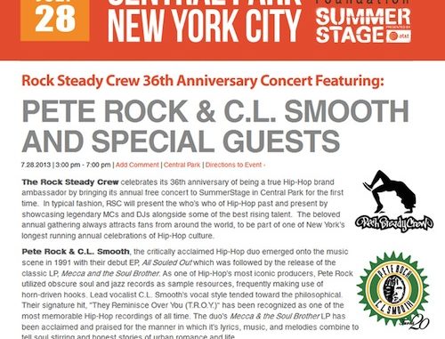 Rock Steady Crew 36th Anniversary Concert Featuring: Pete Rock & C.L. Smooth
